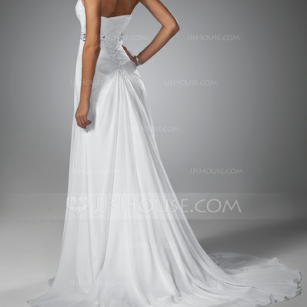 Chiffon Wedding Dress With Ruffle Beading ๐ฐ - Picture 5 of 6
